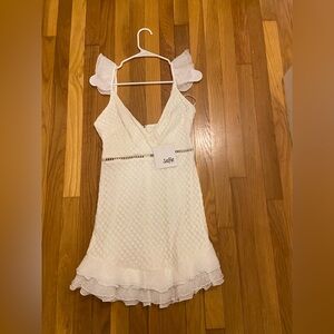 Selfie Leslie Ivory Textured Slip Dress